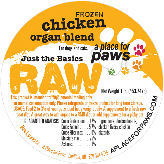 Chicken Organ Blend - 1 pound container