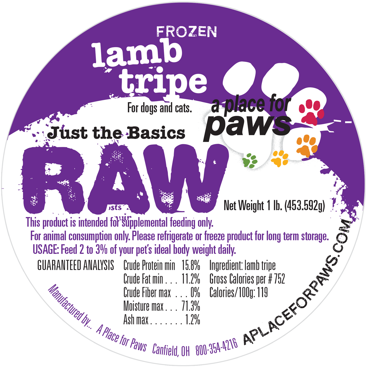 Lamb Tripe 1 lb. container