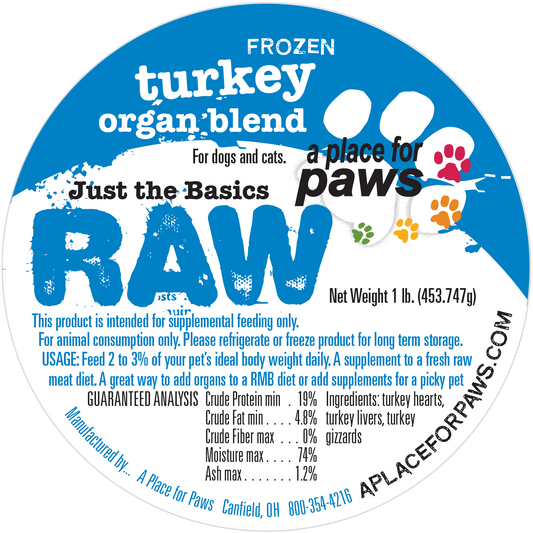 Turkey Organ Blend - 1 lb. container