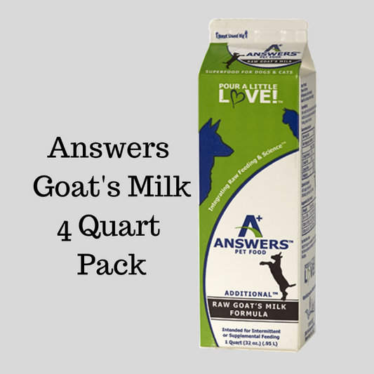 Answers Raw Goat Milk 4 Quart Pack, Raw Food, 4 Quarts, Pet Food