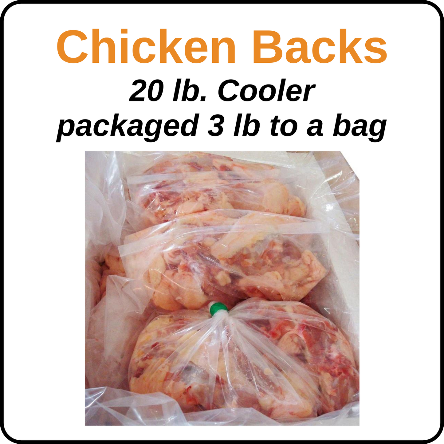 Chicken Backs- 20lb box