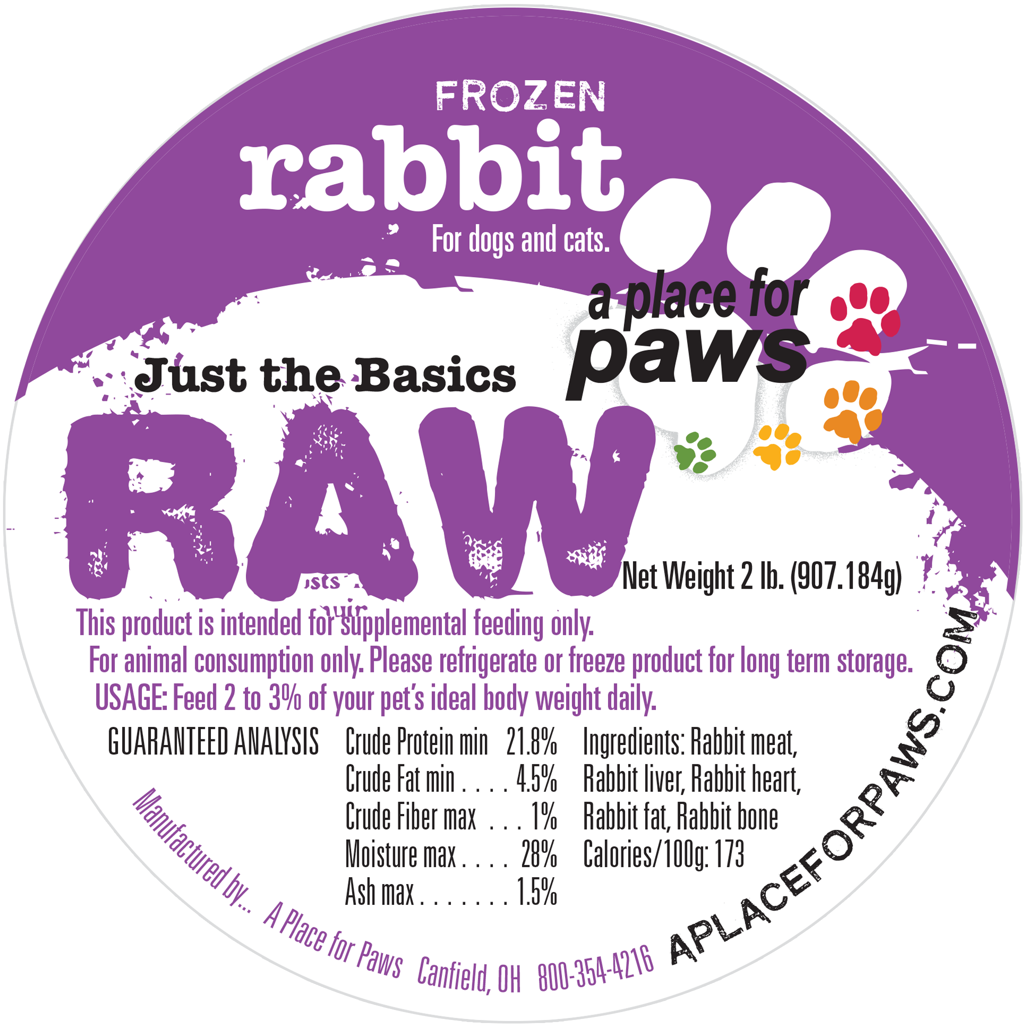 2 Kilogram Rabbit Rabbit - 2 lb. containers – A Place for Paws