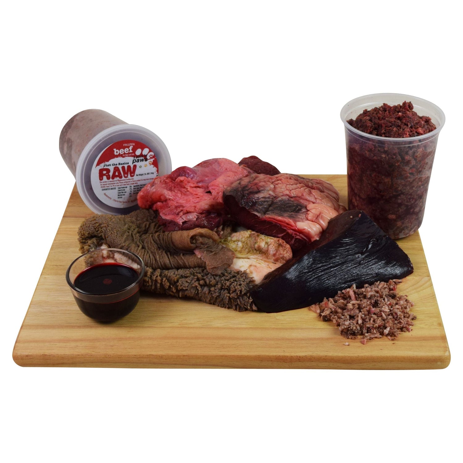 Beef Tripe, Beef Heart, Beef Tongue, Beef Liver, Egg Shells, Raw Food, 45 pound box, pet food