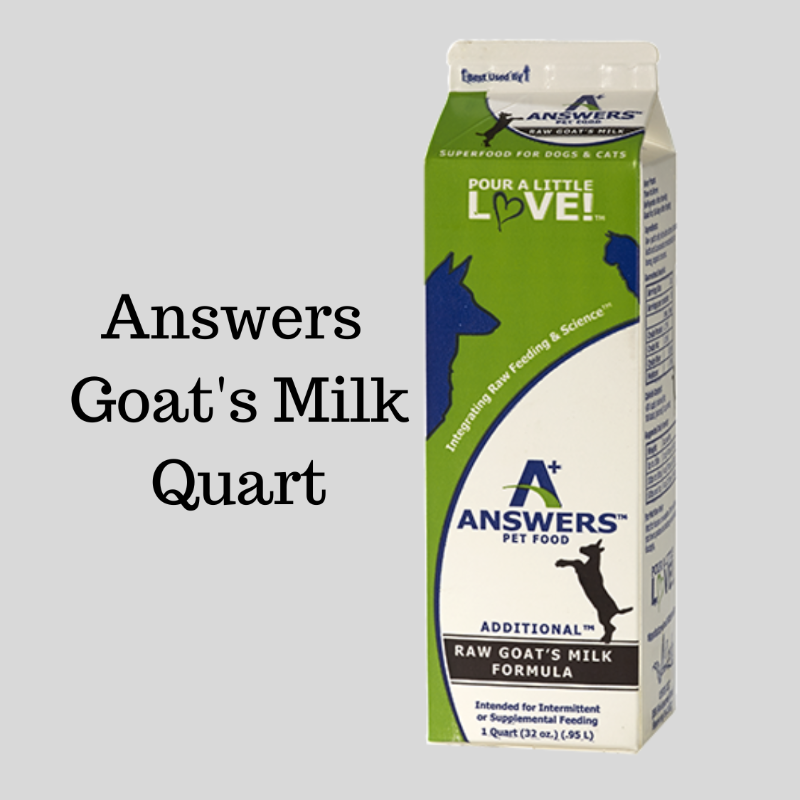 Answers Raw Goat Milk Quart, Raw Food, Quart, Pet Food