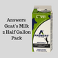 Answers Raw Goat Milk 2 Half Gallon Pack, Raw Food, 2 Half Gallons, Pet Food