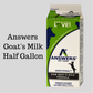 Answers Raw Goat Milk Half Gallon, Raw Food, Half Gallon, Pet Food